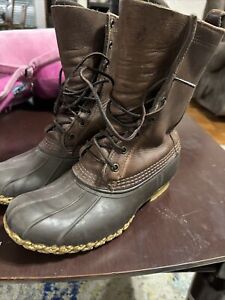 LL Bean Women's Gore-Tex Brown Leather Duck Boots Size 7 M