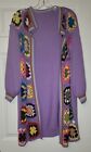 Womens Lilac Patchwork Cardigan Granny Square Coat  afghan Size Small