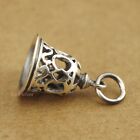 Vintage 925 Sterling Silver Bell Ring Charm Pendant  A2006