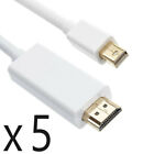 5 Pack 6ft Mini DisplayPort DP to HDMI Converter Adapter Cable fits Thunderbolt