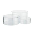 Set of 3 Clear Acrylic Round Cylinder Display Nesting Riser Stands