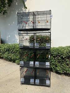 Set of 4 Stackable Breeding Bird Cage for Canary Finch Small Birds