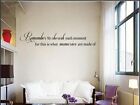 REMEMBER TO CHERISH Vinyl Wall Art Decal Words Lettering Sticker Home Decor 24