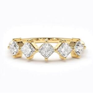 Romantic 18k Yellow Gold Plated Rings Cubic Zirconia Wedding Jewelry Size 6-10