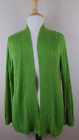 Chico's Sweater Size 3 XL 16 Green Open Front Knit Duster Cardigan Long Sleeve