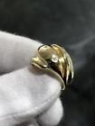14k Yellow Gold & Diamonds Wrap Design Dome Halo Band Ring Size 6 Gift