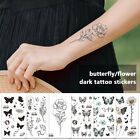 Waterproof Temporary Tattoo Stickers Black Butterfly Rose Transfer Flash Tatoo