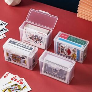 Empty Playing Card Storage Box Plastic Playing Card Case Holder Snaps Closed