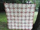 LOVELY VINTAGE QUILT~WEDDING RING~68 x 77~HAND QUILTED~EXCELLENT!