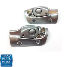 1965-70 GM B-Body Convertible Sunvisor Support Brackets Brushed Pair (For: 1966 Impala)