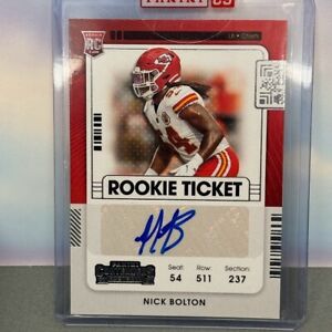 New Listing2021 Panini Contenders Football Nick Bolton Rookie Ticket Auto #174 KC Chief RC