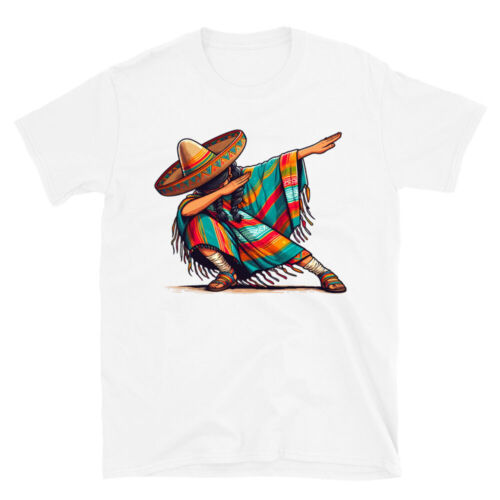 Cinco de Mayo T-Shirt - Dabbing Mexican Woman Poncho & Sombrero Dab Funny Tee