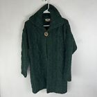Carraig Donn Cardigan Sweater 100% Pure New Wool Green Ireland One Button Size M
