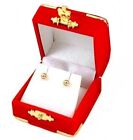 Red Velvet Earring Gift Boxes Brass Accents Wholesale 1 6 or 12  pcs