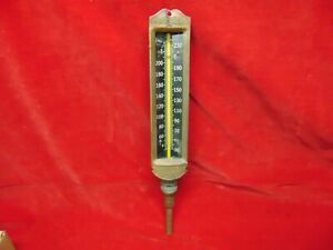 VINTAGE 16” WEKSLER BRASS ?THERMOMETER NEW YORK CITY INDUSTRIAL