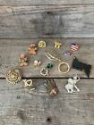 Lot of 16 Vintage Brooches Pins Rhinestone Gold & Silver Tone Estate