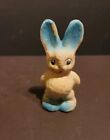 Vintage Easter Early Smaller Blue Bunny Rabbit Molded Pulp Paper Candy Container