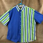 Vintage Tommy Hilfiger Mens XXL Blue/Green Striped Shirt