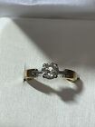 18k Yellow/White Gold 1 Ct Diamond Solitaire Ring. Size N, Value £4.5k.