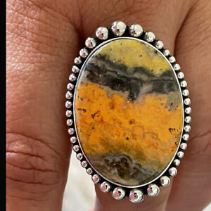 Bumble Bee Jasper 925 Sterling Silver Ring Valentine Day Jewelry All Size MP-662