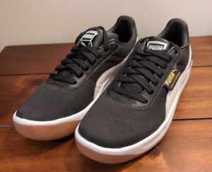 Puma Size 9 California Men’s Leather  Sneaker  Black/White 366608-06 Very Clean
