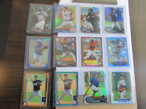 2011-2017 BOWMAN CHROME NUMBERED REFRACTOR LOT ALL NUMBERED MINT COND 12 CARDS