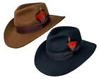 Different Touch Indiana Jones Outback Cowboy Crushable Wool Fedora Hats