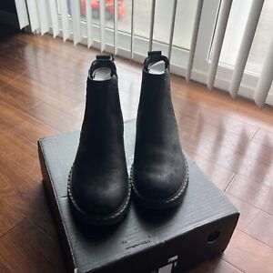 Sorel Women's Lennox Chelsea Black Leather Stud Ankle Boot - Waterproof Size 7