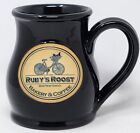 Deneen Pottery 2017 Rubys Roost Bakery & Coffee Mug Black Bike With Hen Handmade