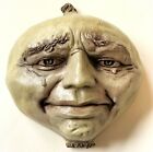 Original Whimsical Folk Art Onion Face Sculpture, Hangs on Wall, Indoor Outdoor