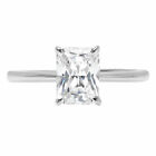1.75 ct Radiant Cut Lab Created Diamond Stone Solid 14K White Gold Ring