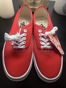 Vans Authentic Unisex Red Sneakers Size 8
