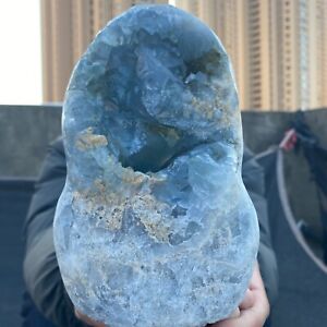 7LB LargeNatural Beautiful Blue Celestite Crystal Geode Cave Mineral Specimen