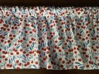 Charming Modern Kitchen, Dining Valance With Cherries in Red, Blue. New , 3” Rod