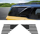 Rear Window Glass Sticker Decals Trim For Ford Bronco Sport 2021+ US Flag Black (For: 2021 Ford Bronco Sport Badlands 2.0L)
