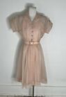 Vintage 30s/40s Pink Sheer Dress With Slip Dress Set
