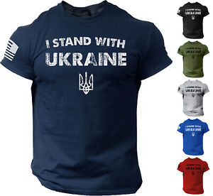 I Stand With Ukraine T Shirt American Flag Ukrainian Support