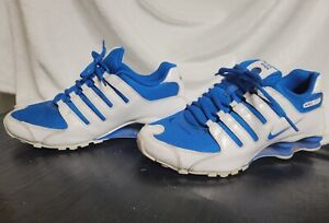 🌟 Nike Shox Women's Size 8 Sneakers Athletic Mens Unisex Shoes Blue & White 🌟