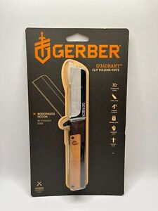 Gerber Gear Quadrant Clip Folding Knife with Plain Edge Blade