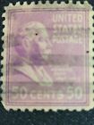 1938 William Howard Taft Light Purple 50 Cent  US Stamp Scott #831 Used