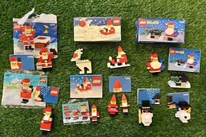 Huge Lot Of 8 Vintage Lego Christmas Snowmen Santa Claus Complete Sets