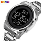SKMEI Digital Men Watches Steel LED Wristwatch Male Electronic Alarm Watch Gifts