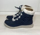 Ryka Womens Size 8.5 M Blue Snow Bound Water Repellent Faux Fur Winter Boots NIB