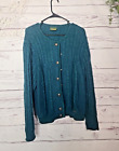 Geiger Collection Green Cable Knit Wool Cardigan Sweater Womans Size 42