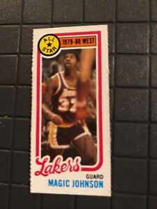 MAGIC JOHNSON 1980 TOPPS ROOKIE BASKETBALL CARD #18 EX--MINT LAKERS