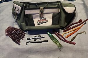 FLW Outdoors Tactical Fishing Tackle Waist Pouch with Assorted Silicon Lures
