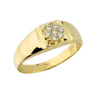 10k Solid Yellow Gold with Round Diamond 0.20CT Men's Wedding Band 2.9MM