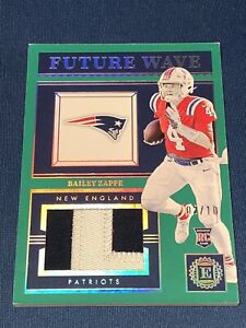 2022 Encased Green Future Wave Materials Rookie Card Bailey Zappe Patch RC /10