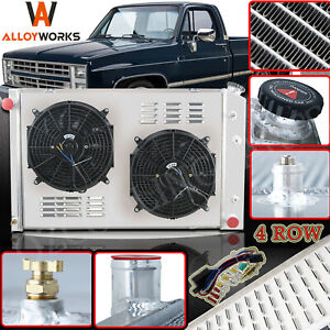716 4 Row Radiator+Shroud Fan For 73-1987 Chevy C/K C10 C20 C30 GMC C2500 Truck
