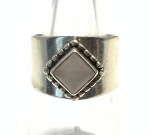 Sterling Silver 925 Rose Quartz Ring Size 7 HV56